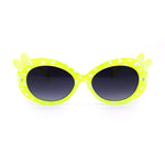Girls Kid Size Polka Dot Bow Thick Plastic Oval Sunglasses