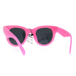 Girls Children Size Designer Style Horned Rim Retro Sunglasses