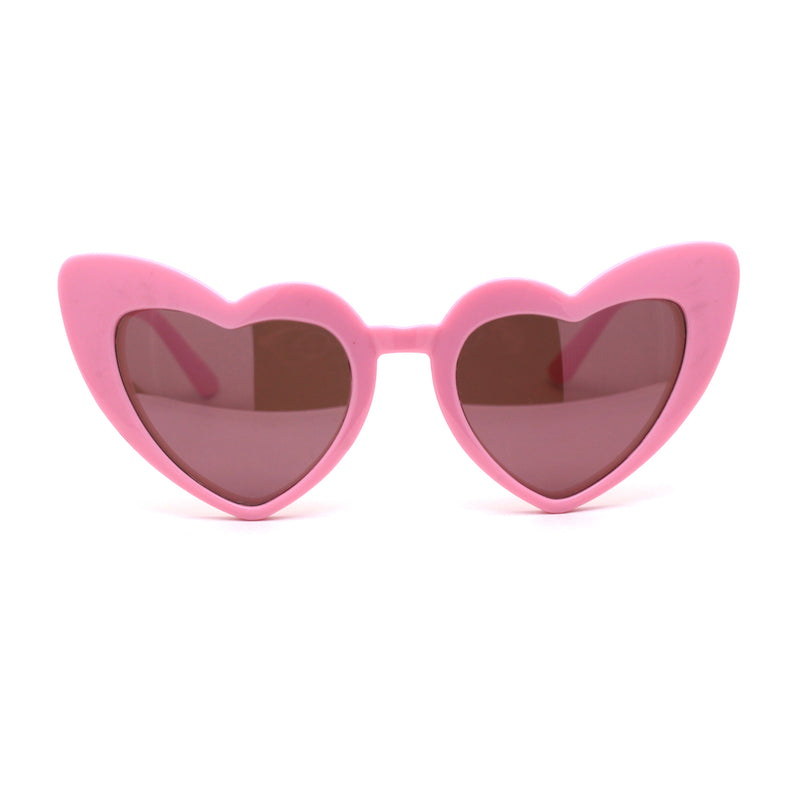 Girls Kid Size Plastic Love Heart Shape Cat Eye Sunglasses