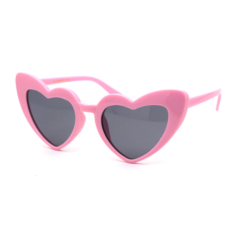 Girls Kid Size Plastic Love Heart Shape Cat Eye Sunglasses