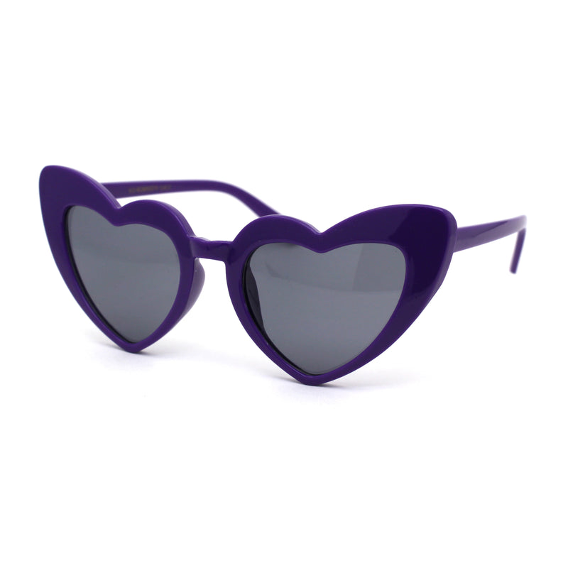 Girls Kid Size Plastic Love Heart Shape Cat Eye Sunglasses