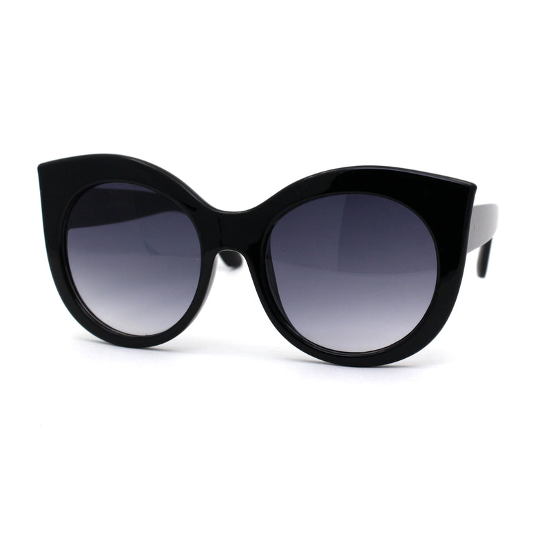 Girls Kid Size Thick Plastic Round Circle Lens Cat Eye Sunglasses