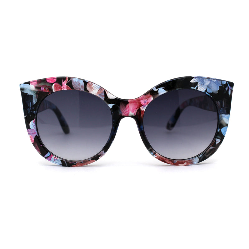 Girls Kid Size Thick Plastic Round Circle Lens Cat Eye Sunglasses