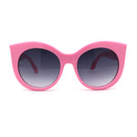 Girls Kid Size Thick Plastic Round Circle Lens Cat Eye Sunglasses