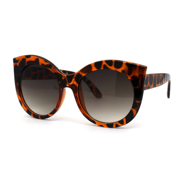 Girls Kid Size Thick Plastic Round Circle Lens Cat Eye Sunglasses