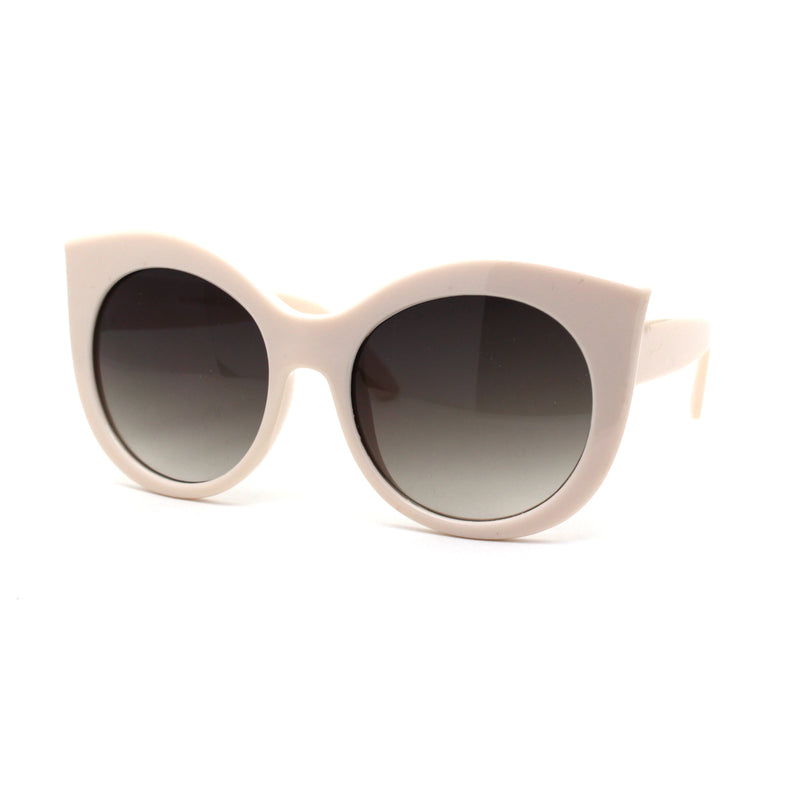 Girls Kid Size Thick Plastic Round Circle Lens Cat Eye Sunglasses