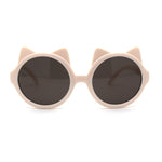 Girls Children Round Circle Lens Kitty Ear Fun Retro Plastic Sunglasses