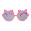 Girls Children Round Circle Lens Kitty Ear Fun Retro Plastic Sunglasses