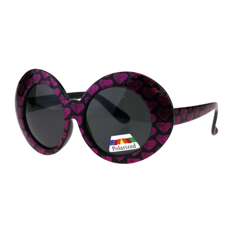 Polarized Childen Girls Mod Round Circle Oval Thick Plastic Fashion Sunglasses