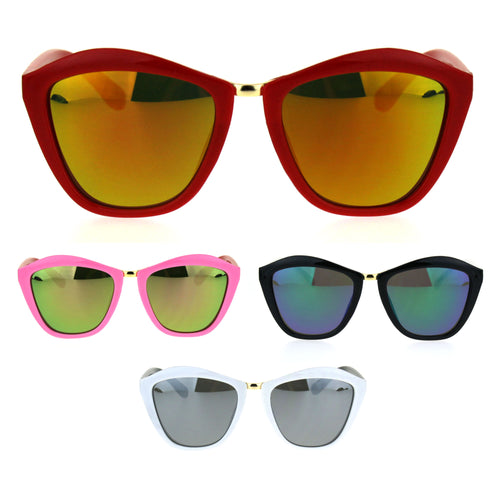 Girls Kids Size Colored Mirror Butterfly Cat Eye Designer Plastic Sunglasses