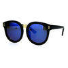 Kids Childern Size Color Mirror Plastic Retro Round Horned Rim Sunglasses