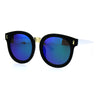 Kids Childern Size Color Mirror Plastic Retro Round Horned Rim Sunglasses