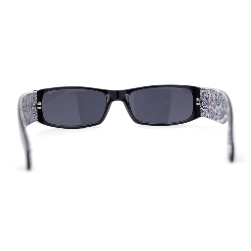 Locs Gangster Bandana Print Arm Classic Rectangular Cholo Sunglasses