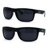 Locs Classic Manly All Black Gangster Sport Rectangular Sunglasses