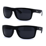 Locs Classic Manly All Black Gangster Sport Rectangular Sunglasses