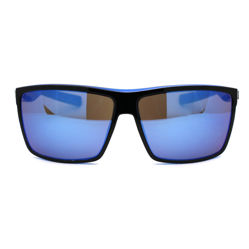 Locs Mens Oversize Rectangular Flat Top Gangster Plastic Sunglasses