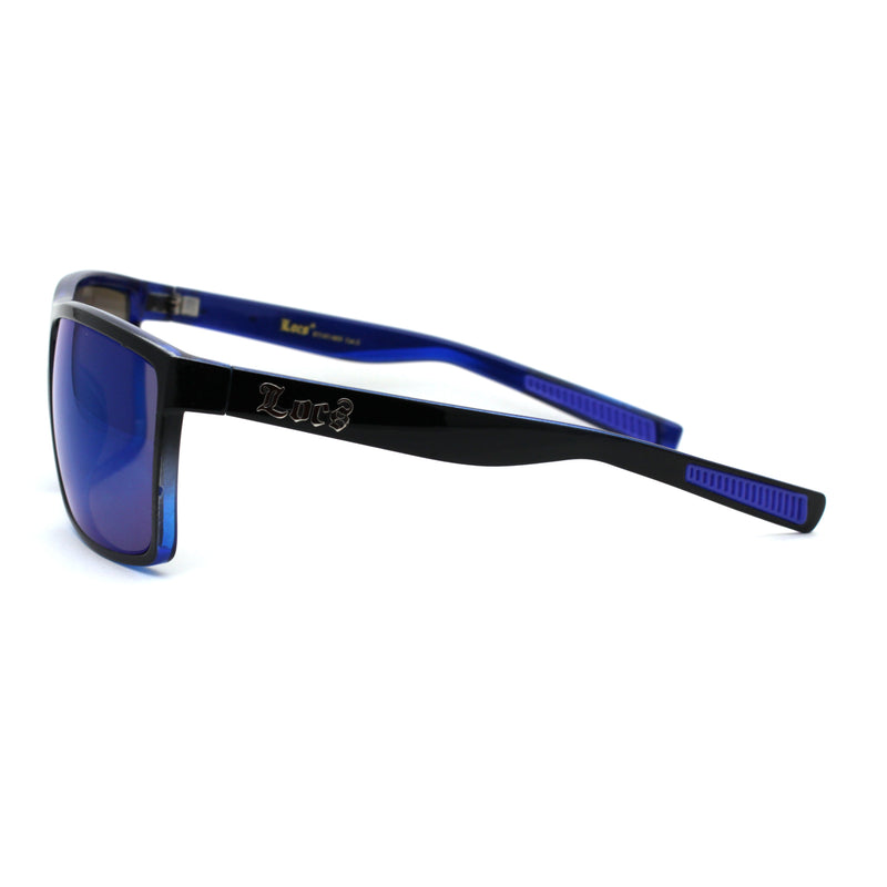 Locs Mens Oversize Rectangular Flat Top Gangster Plastic Sunglasses