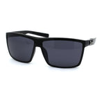 Locs Mens Oversize Rectangular Flat Top Gangster Plastic Sunglasses