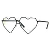 Womens Squared Heart Shape Metal Rim Clear Lens Eye Glasses