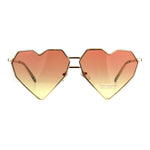 Womens Squared Heart Shape Oceanic Gradient Lens Sunglasses