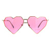 Womens Squared Heart Shape Oceanic Gradient Lens Sunglasses