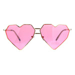 Womens Squared Heart Shape Oceanic Gradient Lens Sunglasses