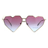 Womens Squared Heart Shape Oceanic Gradient Lens Sunglasses