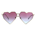Womens Squared Heart Shape Oceanic Gradient Lens Sunglasses
