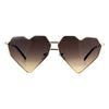 Womens Squared Heart Shape Oceanic Gradient Lens Sunglasses