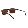 Mens Polarized Spring Hinge Rectangular Metal Rim Dress Sunglasses