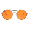 Pop Color Hippie Groovy Circle Round Lens Top Bridge Sunglasses