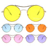 Pop Color Hippie Groovy Circle Round Lens Top Bridge Sunglasses