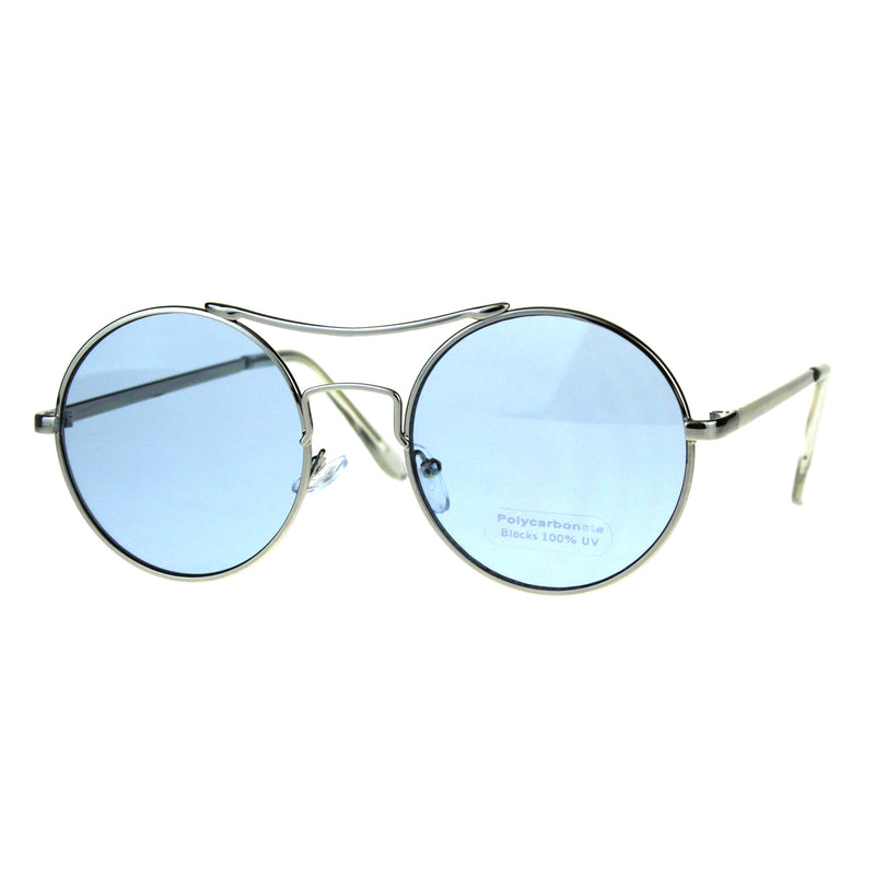 Pop Color Hippie Groovy Circle Round Lens Top Bridge Sunglasses