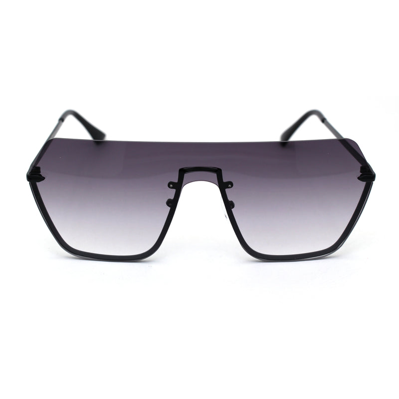 Oversize Luxury Robotic Shield Rimless Trendy Retro Sunglasses