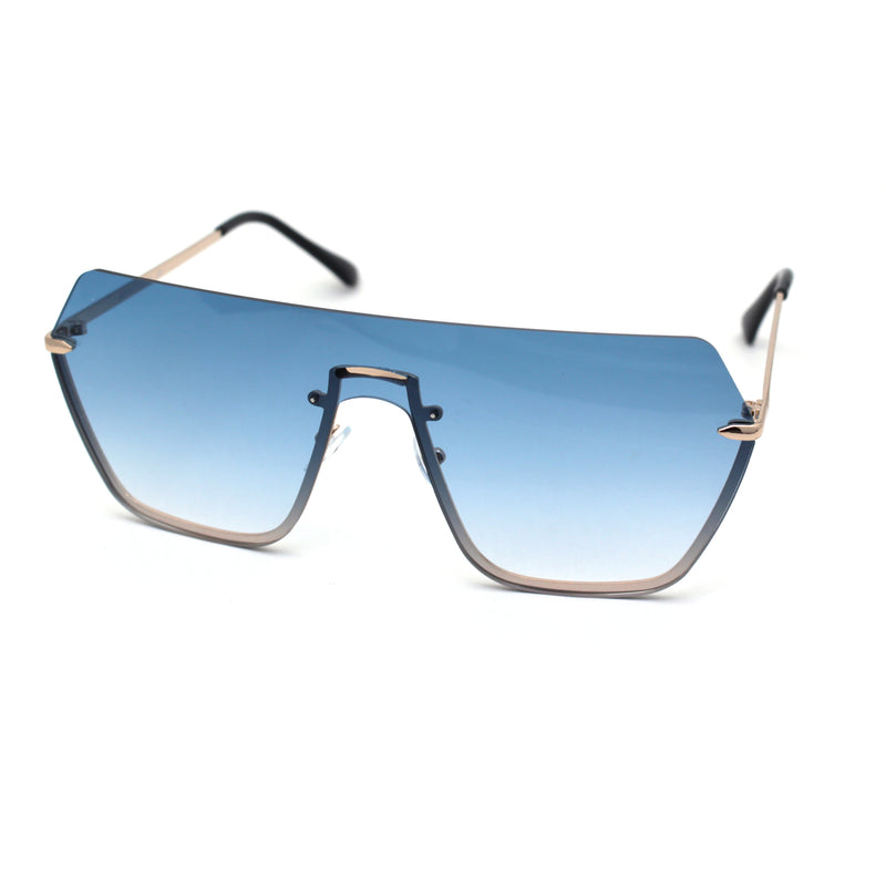 Oversize Luxury Robotic Shield Rimless Trendy Retro Sunglasses