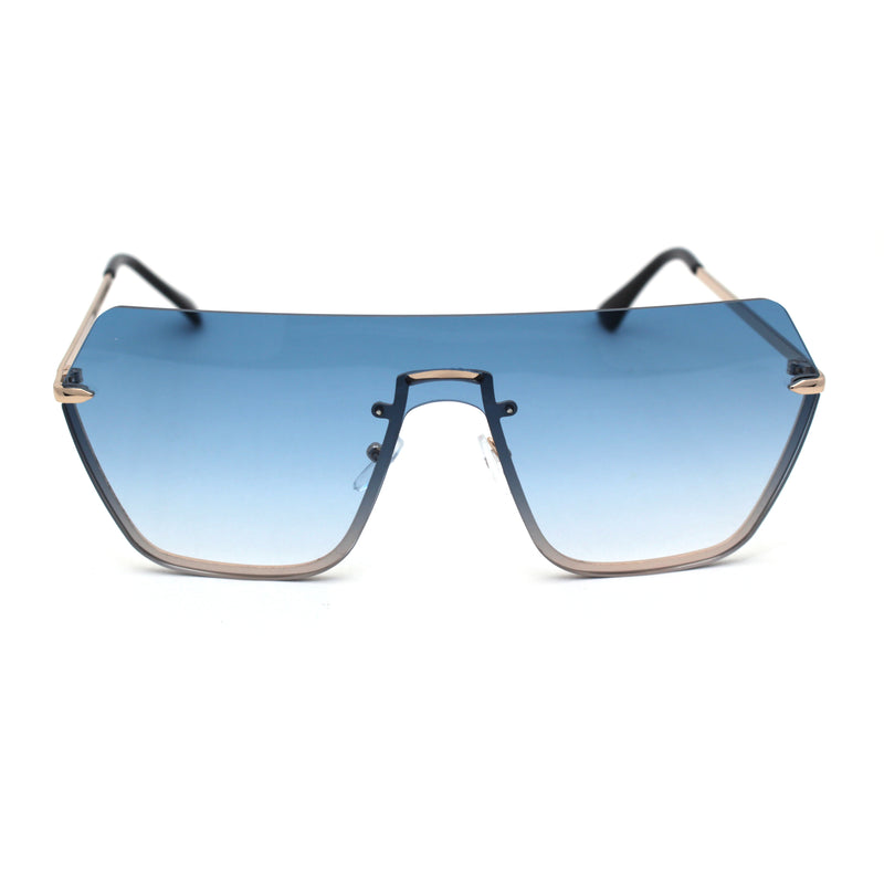 Oversize Luxury Robotic Shield Rimless Trendy Retro Sunglasses