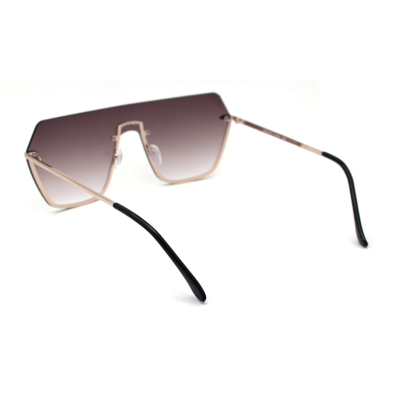 Oversize Luxury Robotic Shield Rimless Trendy Retro Sunglasses