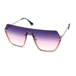 Oversize Luxury Robotic Shield Rimless Trendy Retro Sunglasses