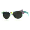 Girls Childern Size Horn Rim Glitter Bow Plastic Sunglasses