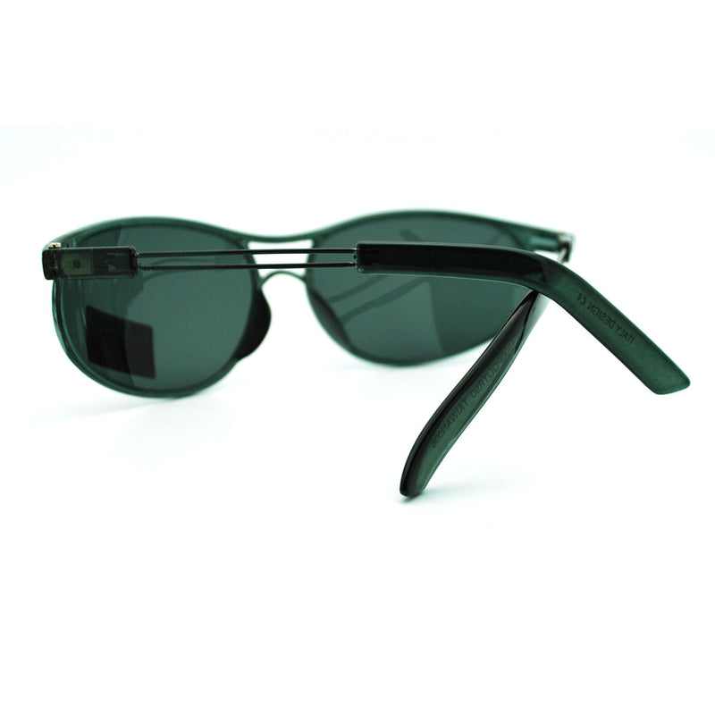 Indestructible TR90 Frame Polarized Lens Sporty Aviator Style Sunglasses Grey