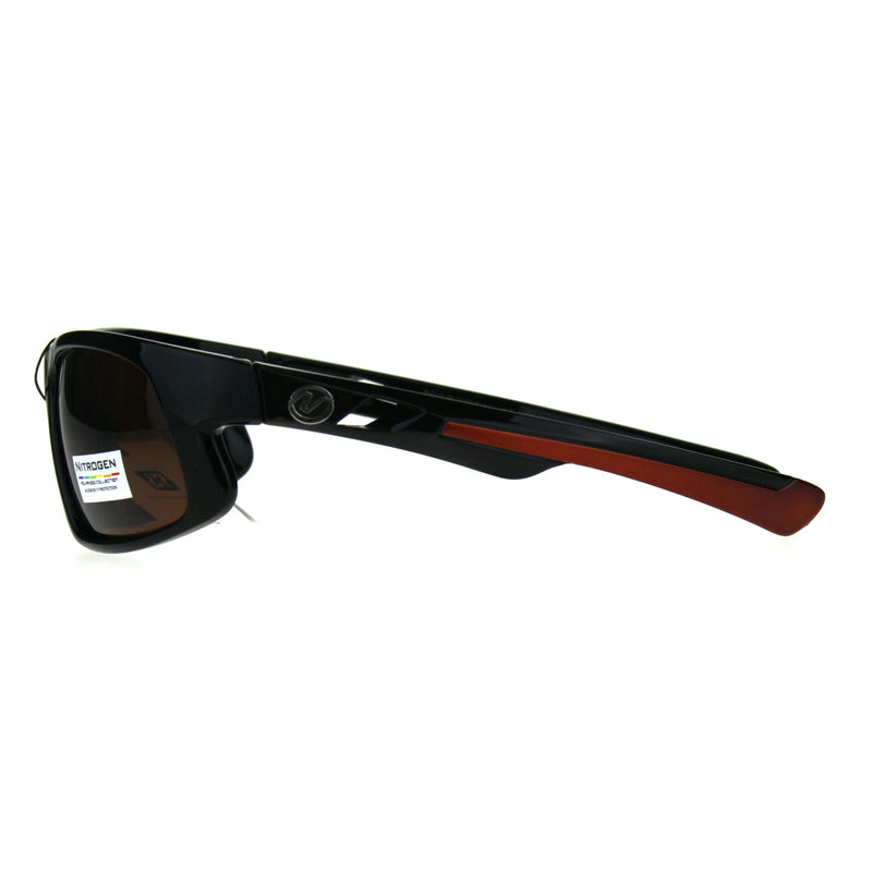 Nitrogen Mens Polarized Lens Sport Warp Plastic Sunglasses