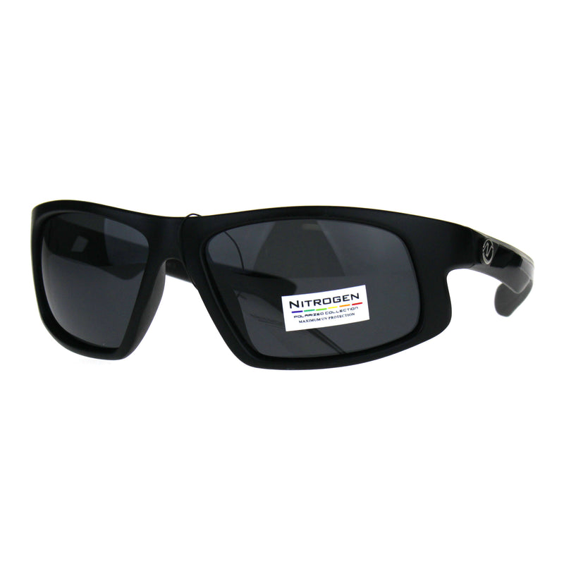 Nitrogen Mens Polarized Lens Sport Warp Plastic Sunglasses