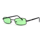 SA106 Snug Fit Small Mens Rectangular Metal Rim Classic Color Lens Sunglasses