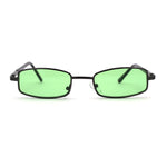 SA106 Snug Fit Small Mens Rectangular Metal Rim Classic Color Lens Sunglasses