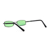 SA106 Snug Fit Small Mens Rectangular Metal Rim Classic Color Lens Sunglasses