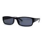 Mens Small Face Snug Fit Rectangular Plastic Frame Sunglasses