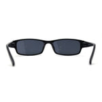 Mens Small Face Snug Fit Rectangular Plastic Frame Sunglasses