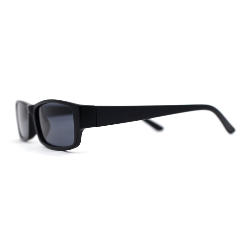 Mens Small Face Snug Fit Rectangular Plastic Frame Sunglasses