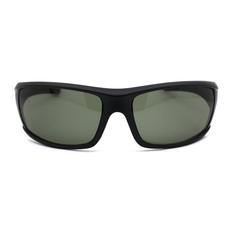 Mens Green Tempered Glass Lens Warp Biker Sport Sunglasses