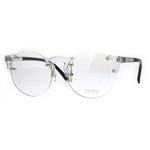 Unique Rimless Round Circle Clear Lens Eye Glasses